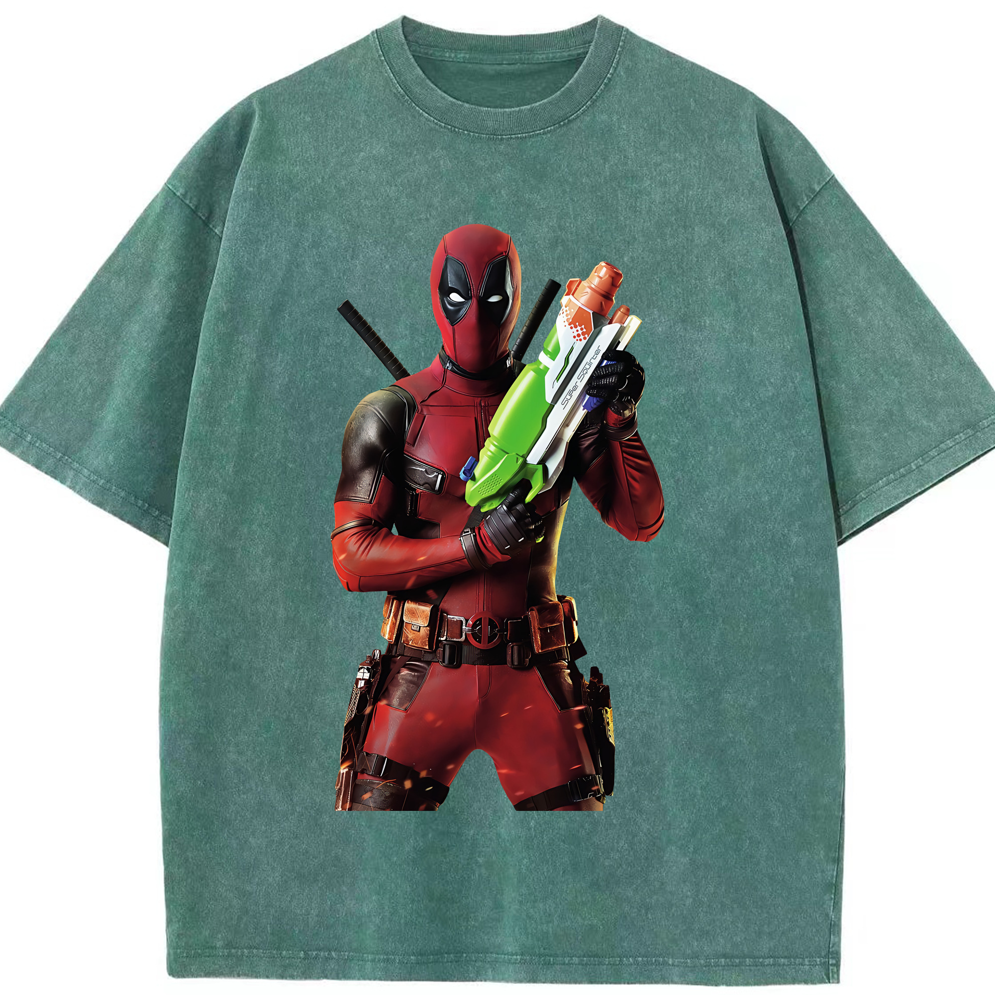 （画像用） Deadpool デッドプール 綿100% ヴィンテージ風 半袖Tシャツ（フロントプリント）
